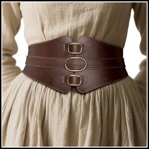 Viking Leather Corset Belt Renaissance Cinch Medieval Steampunk Costume